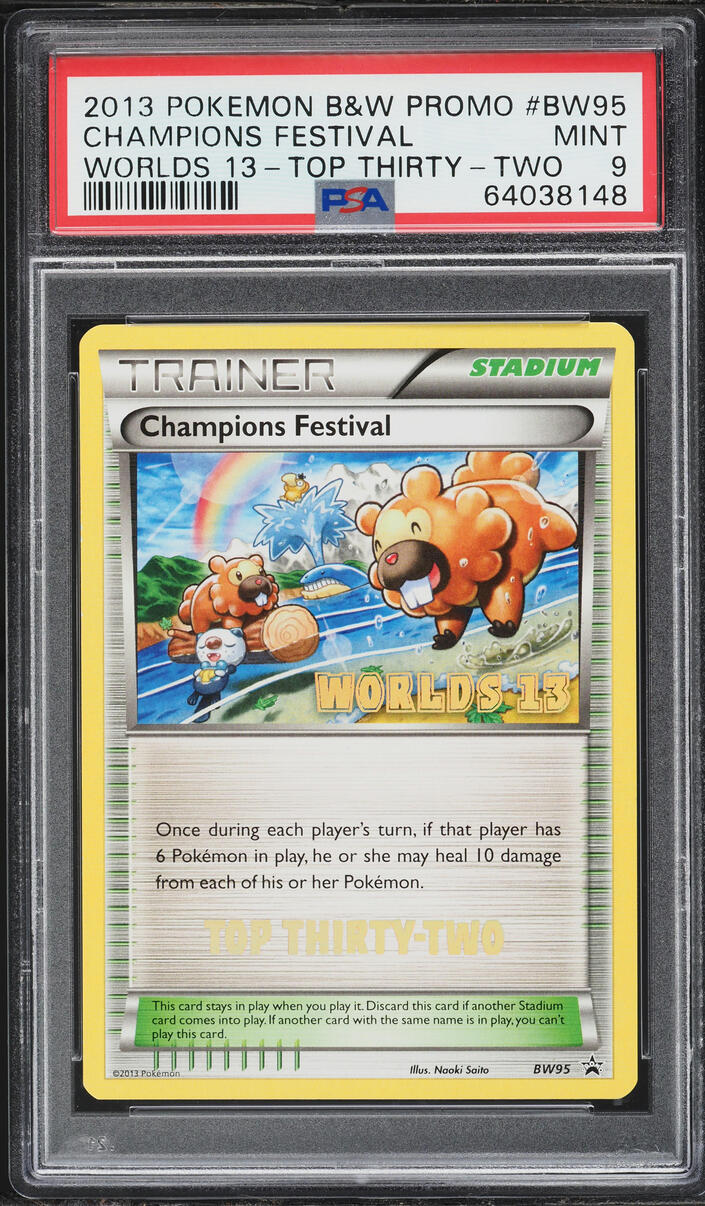 2013 Pokemon BW Promo Worlds '13 Top Thirty-Two Champions Festival #BW95 PSA 9 MINT