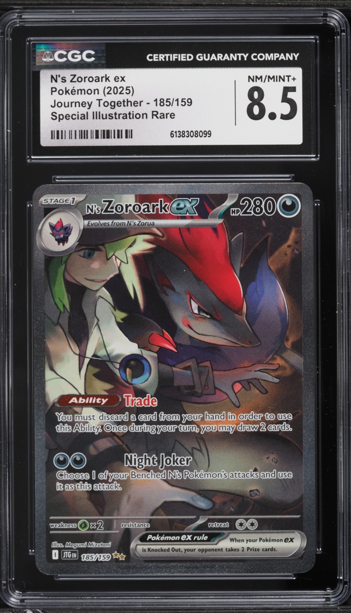 2025 Pokemon Scarlet & Violet Journey Together SIR N's Zoroark EX #185 CGC 8.5 NM-MT+