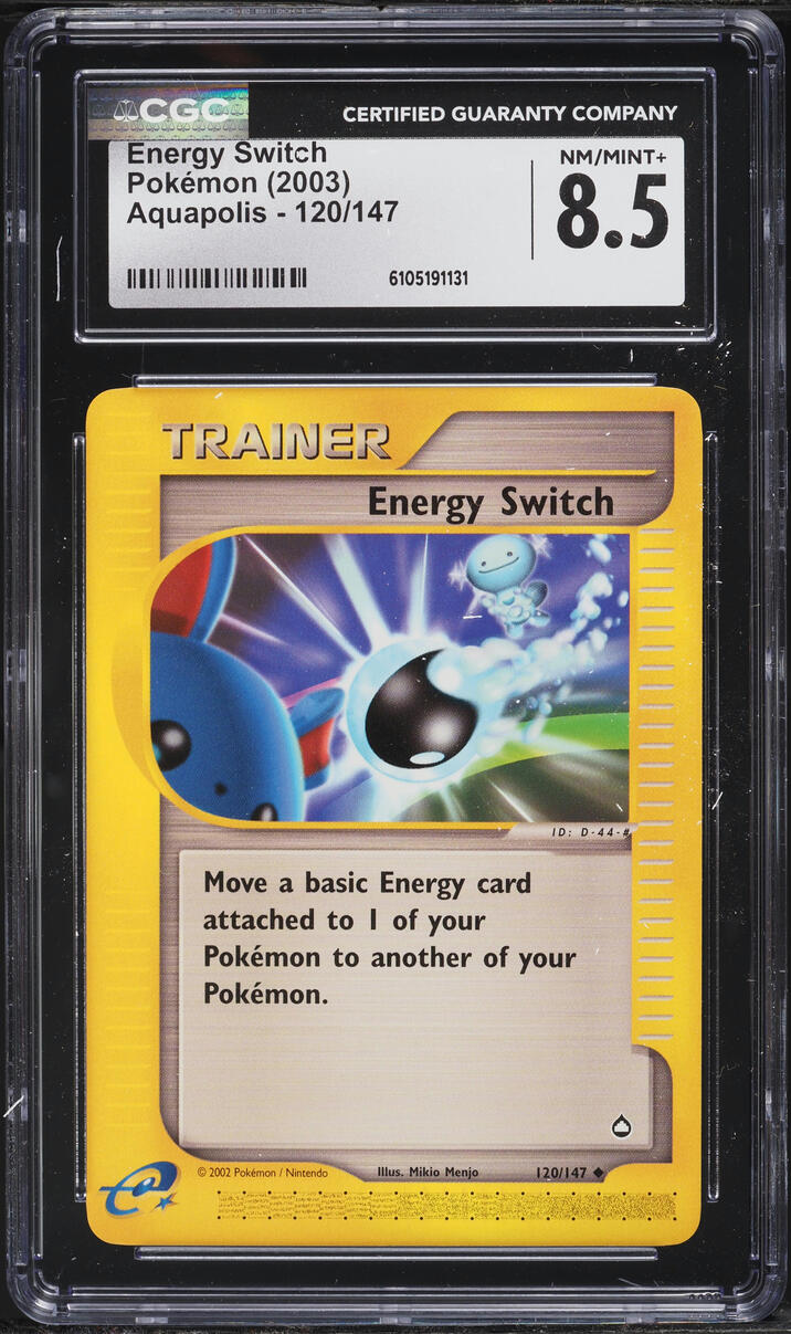2003 Pokemon Aquapolis Energy Switch #120 CGC 8.5 NM-MT+