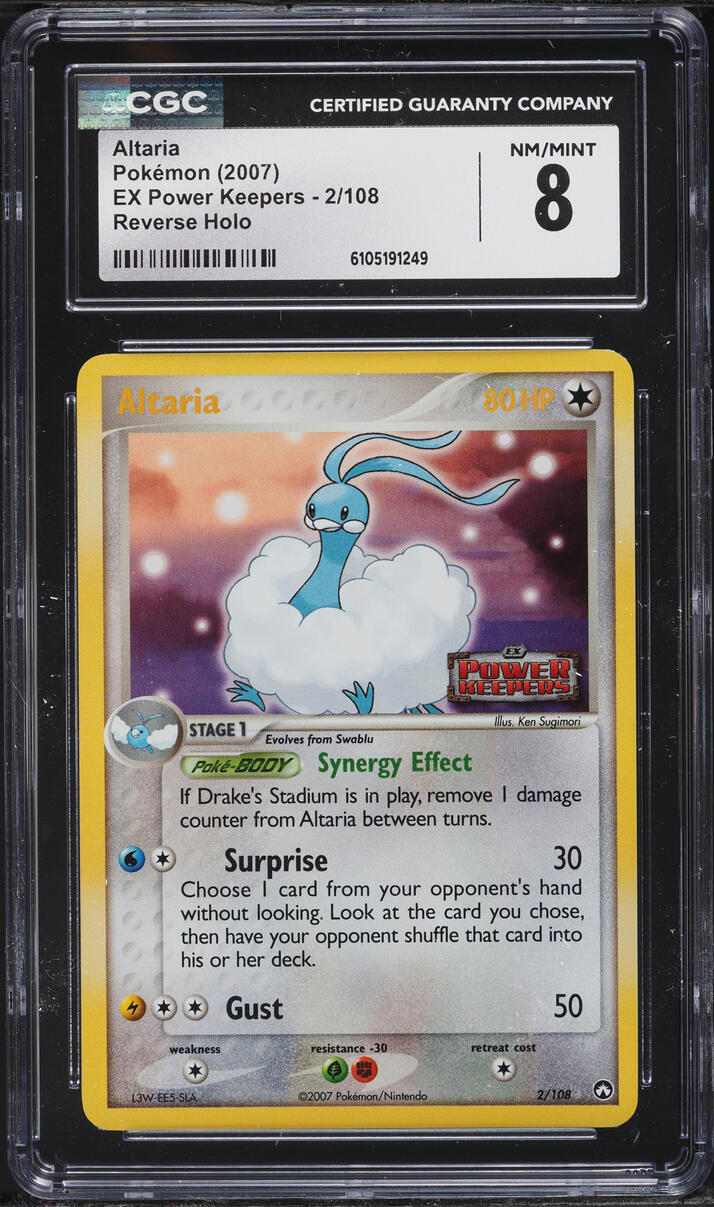 2007 Pokemon EX Power Keepers Reverse Holo Altaria #2 CGC 8 NM-MT