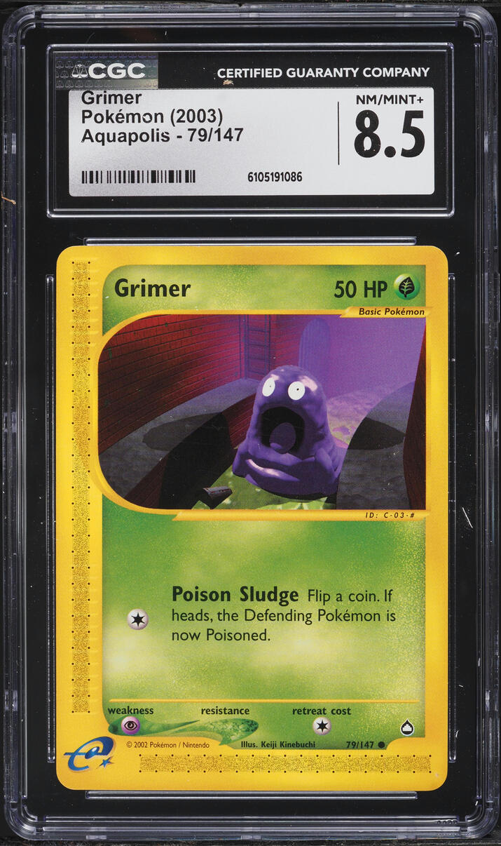 2003 Pokemon Aquapolis Grimer #79 CGC 8.5 NM-MT+