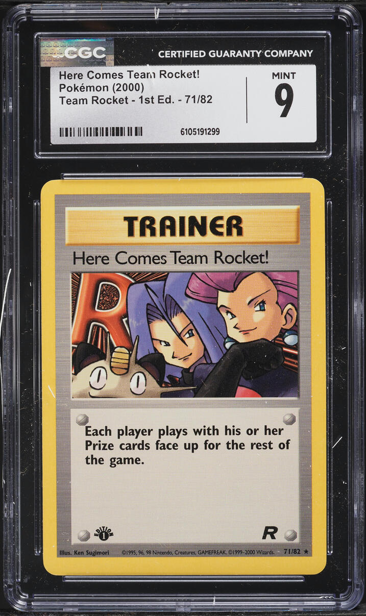 2000 Pokemon Team Rocket 1st Edition Here Comes Team Rocket! #71 CGC 9 MINT