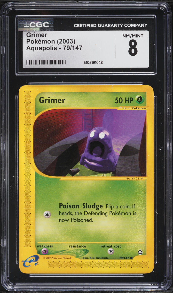 2003 Pokemon Aquapolis Grimer #79 CGC 8 NM-MT
