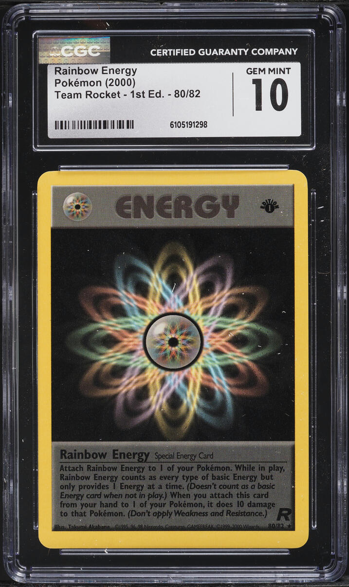 2000 Pokemon Team Rocket 1st Edition Rainbow Energy #80 CGC 10 GEM MINT