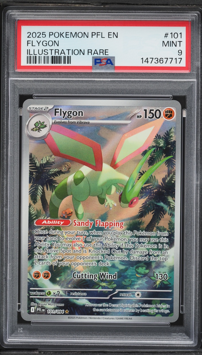 2025 Pokemon Mega Evolution Phantasmal Flames IR Flygon #101 PSA 9 MINT
