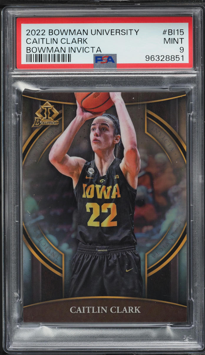 2022 Bowman Chrome University Invicta Caitlin Clark ROOKIE #BI-15 PSA 9 MINT