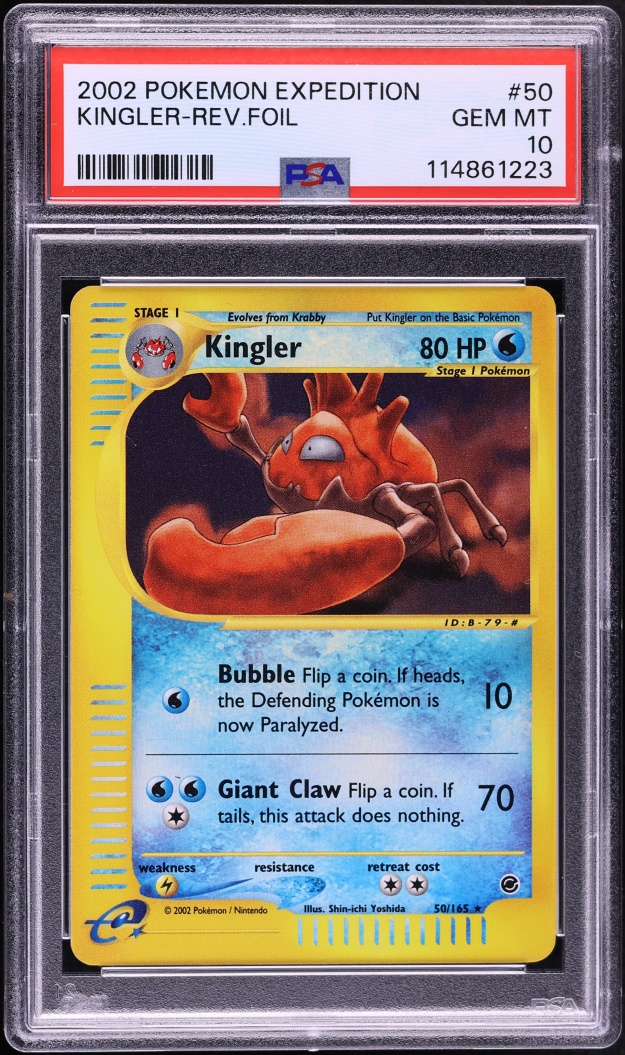 2002 Pokemon Expedition Reverse Holo Kingler #50 PSA 10 GEM MINT
