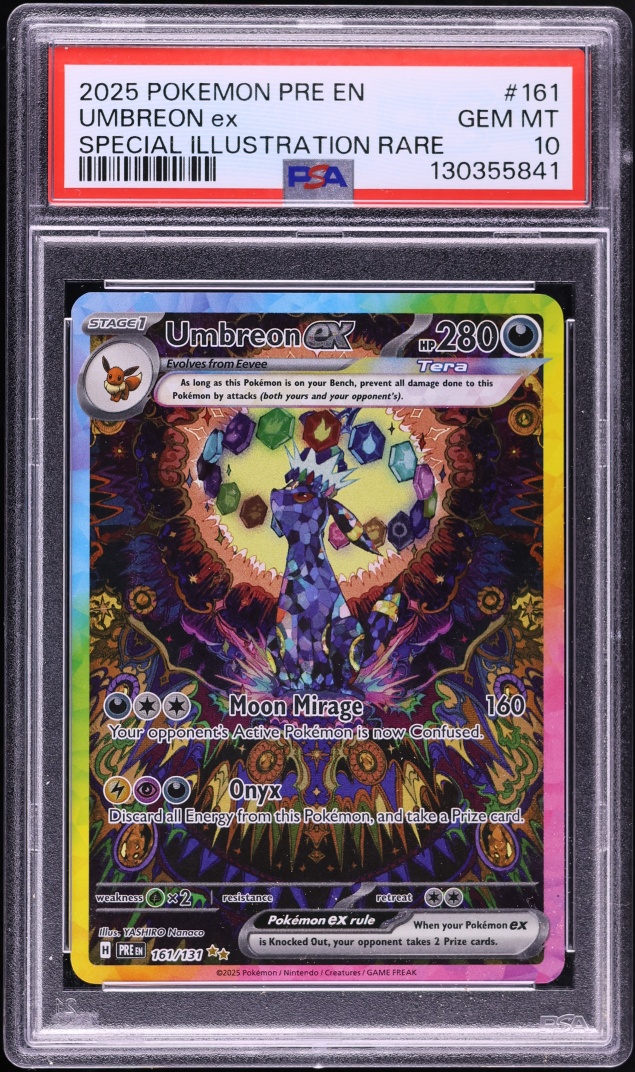 2025 Pokemon Scarlet & Violet Prismatic Evolutions SIR Umbreon Ex #161 PSA 10 GEM MINT