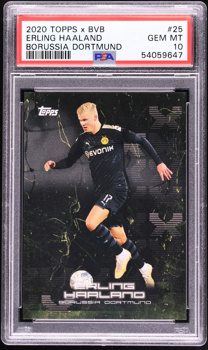 2020 Topps X BVB Borussia Dortmund Erling Haaland #25 PSA 10 GEM MINT