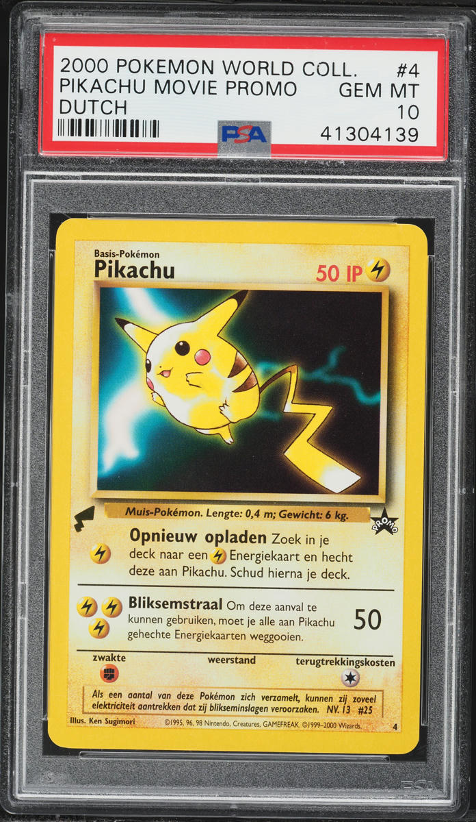 2000 Pokemon Dutch World Collection Dutch Pikachu Movie Promo #4 PSA 10 ...