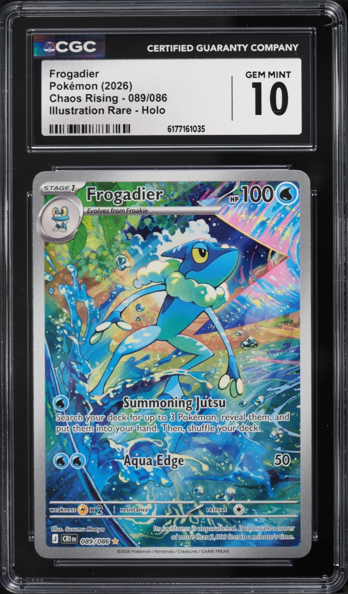 2026 Pokemon Mega Evolution Chaos Rising IR Frogadier #089 CGC 10 GEM MINT