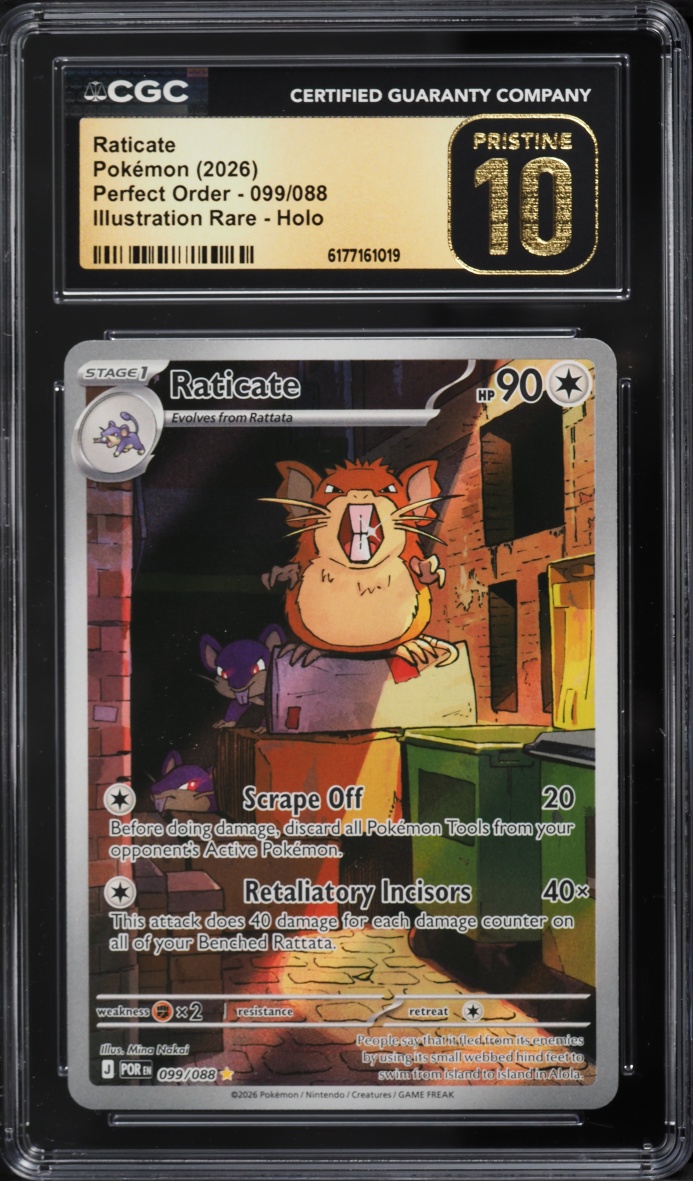 2026 Pokemon Mega Evolution Perfect Order IR Raticate #99 CGC 10 PRISTINE
