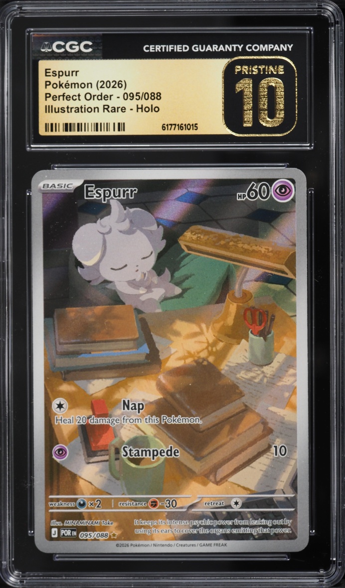 2026 Pokemon Mega Evolution Perfect Order IR Espurr #95 CGC 10 PRISTINE