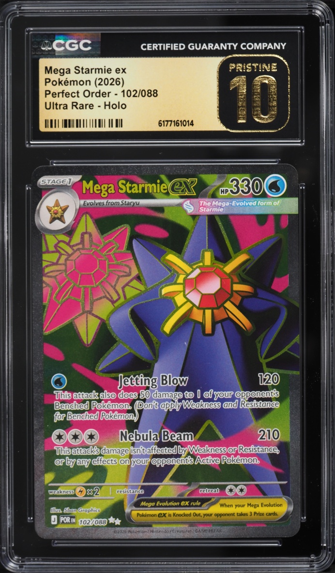 2026 Pokemon Mega Evolution Perfect Order Full Art Mega Starmie ex #102 CGC 10 PRISTINE