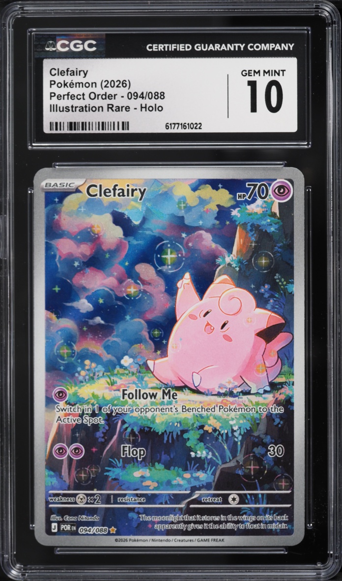 2026 Pokemon Mega Evolution Perfect Order IR Clefairy #94 CGC 10 GEM MINT
