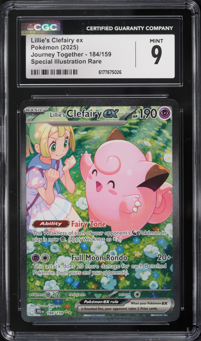 2025 Pokemon Scarlet & Violet Journey Together SIR Lillie's Clefairy ex #184 CGC 9 MINT