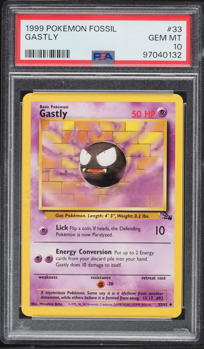 1999 Pokemon Fossil Gastly #33 PSA 10 GEM MINT