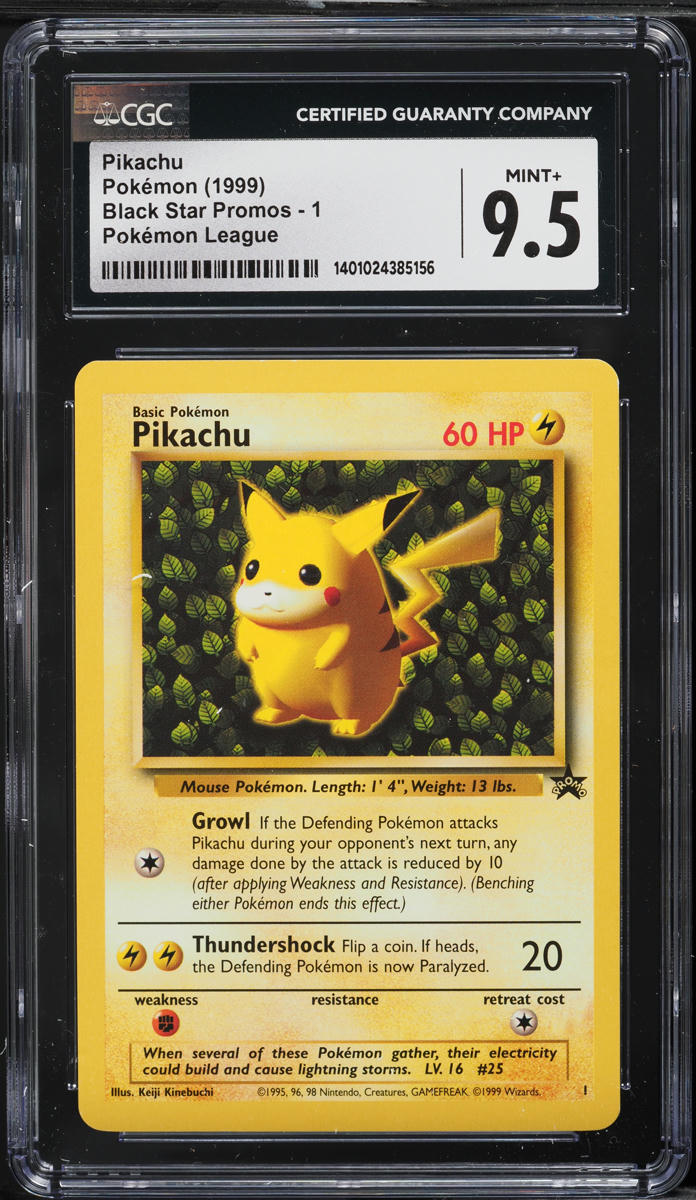 1999 Pokemon League Black Star Promo Pikachu #1 CGC 9.5 MINT+