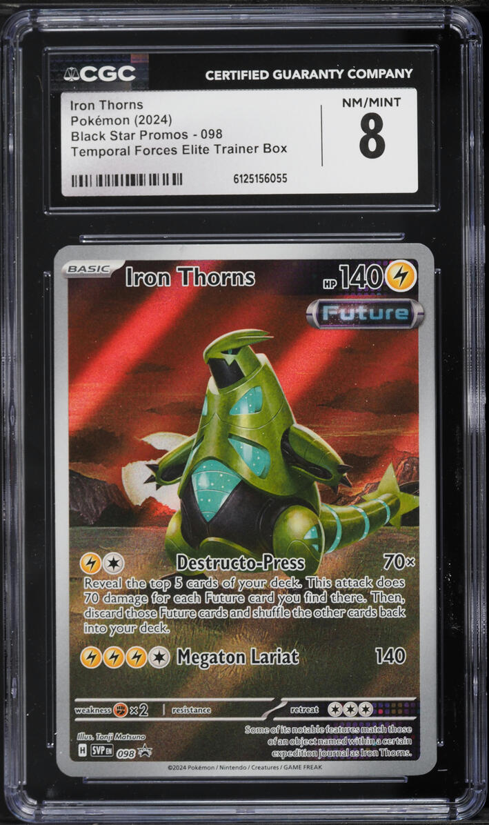 2024 Pokemon Scarlet & Violet Promo Temporal Forces ETB Iron Thorns #98 CGC 8 NM-MT
