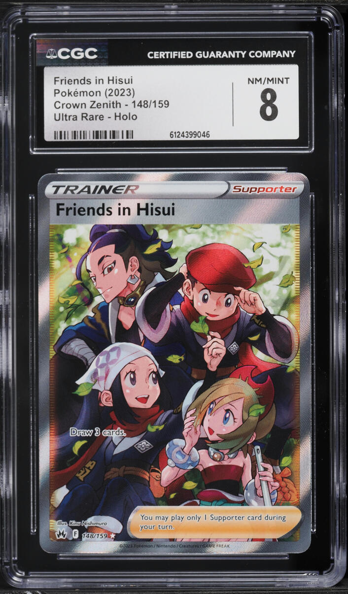 2023 Pokemon Sword & Shield Crown Zenith Full Art Friends In Hisui #148 CGC 8 NM-MT