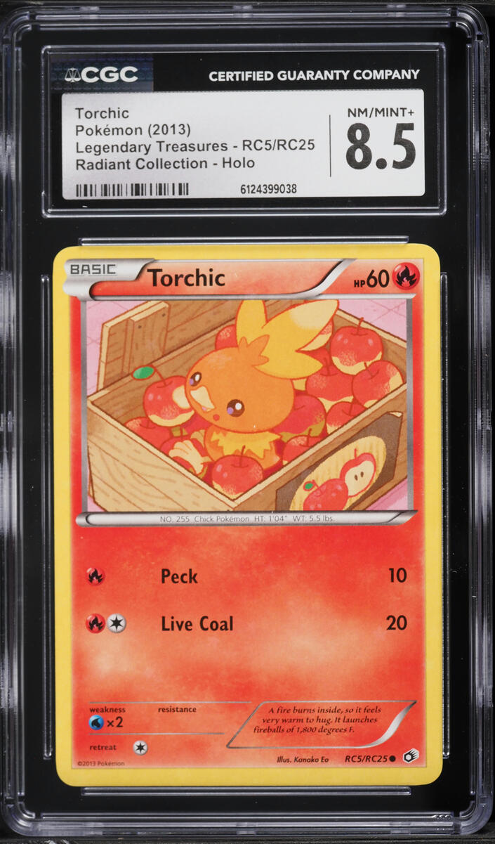 2013 Pokemon Black & White Legendary Treasures Radiant Collection Holo Torchic #RC5 CGC 8.5