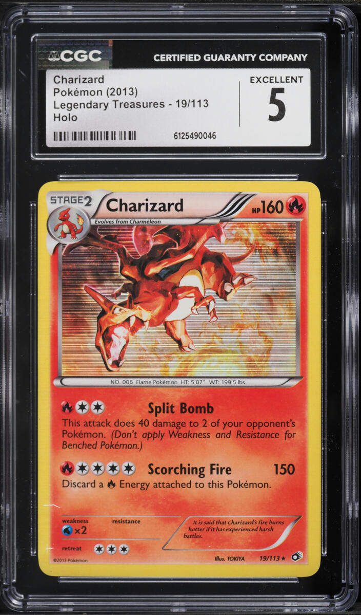 2013 Pokemon Black & White Legendary Treasures Holo Charizard #19 CGC 5 EX