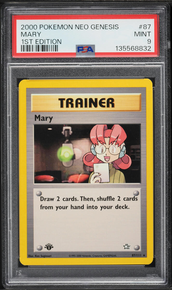 2000 Pokemon Neo Genesis 1st Edition Mary #87 PSA 9 MINT
