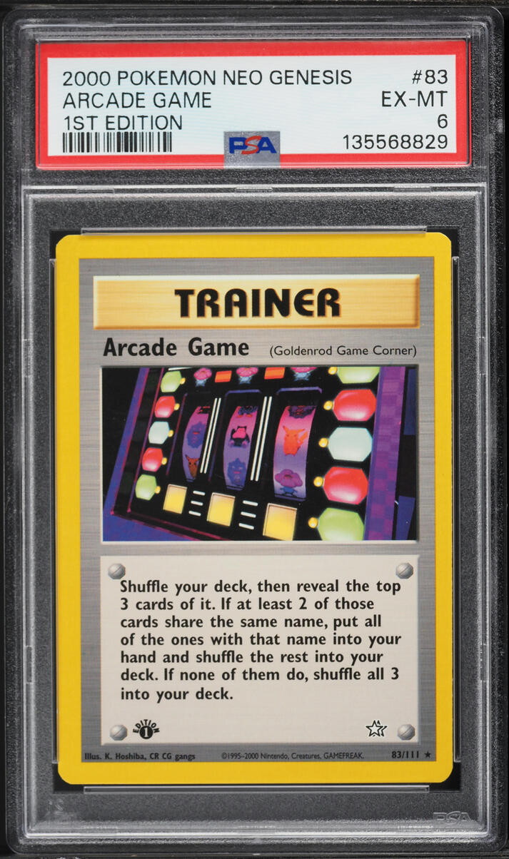 2000 Pokemon Neo Genesis 1st Edition Arcade Game #83 PSA 6 EXMT