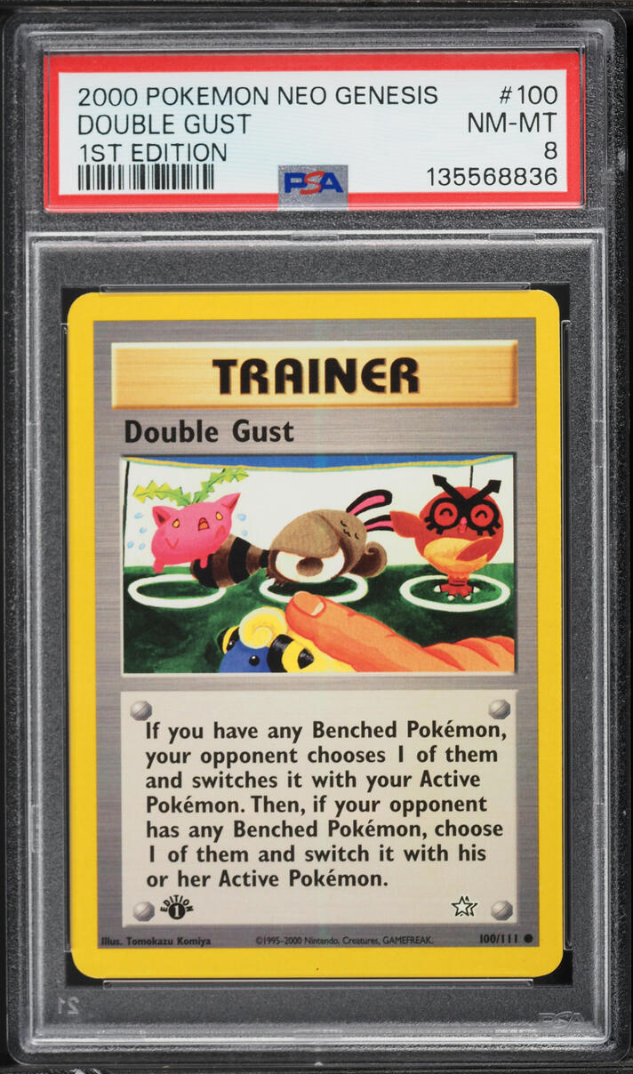 2000 Pokemon Neo Genesis 1st Edition Double Gust #100 PSA 8 NM-MT
