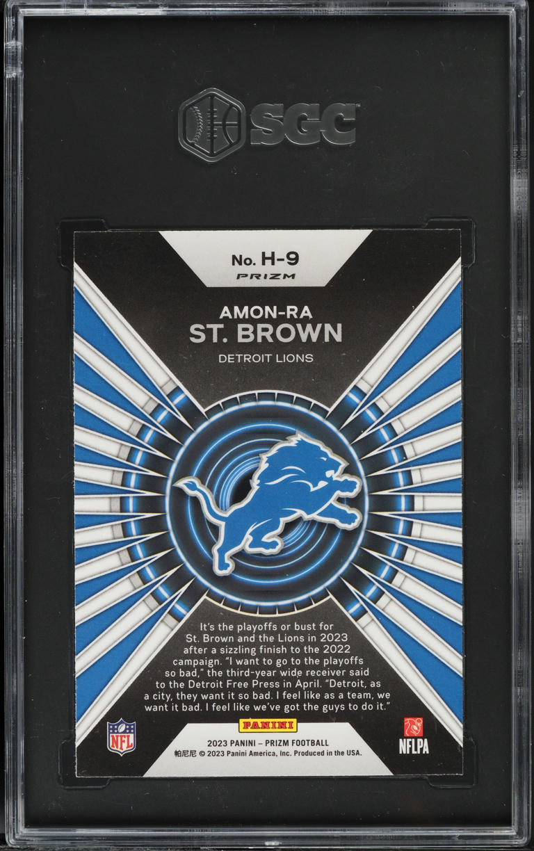 2023 Panini Prizm Hype Green Amon-Ra St. Brown #H-9 SGC 9.5 MINT+