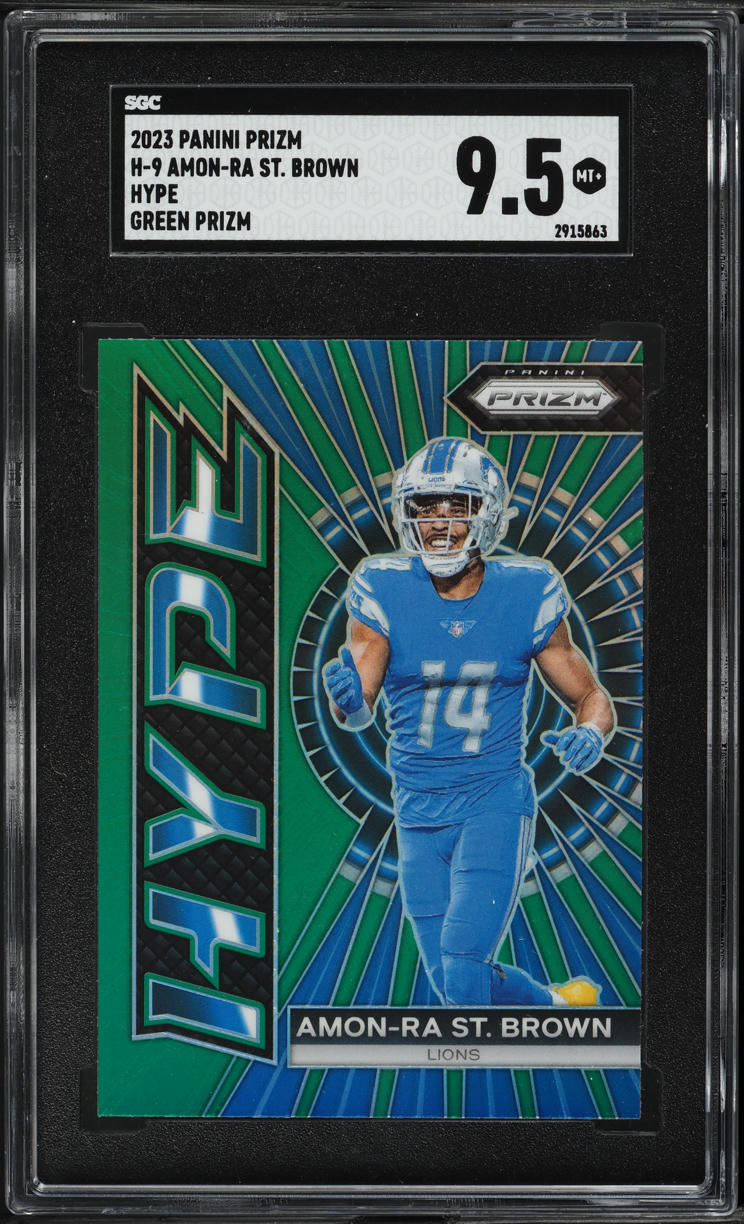 2023 Panini Prizm Hype Green Amon-Ra St. Brown #H-9 SGC 9.5 MINT+
