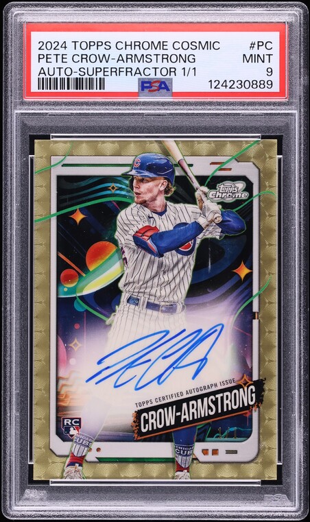 2024 Topps Chrome Cosmic Superfractor Pete Crow-Armstrong ROOKIE AUTO 1/1 #CCA-PC PSA 9 MINT