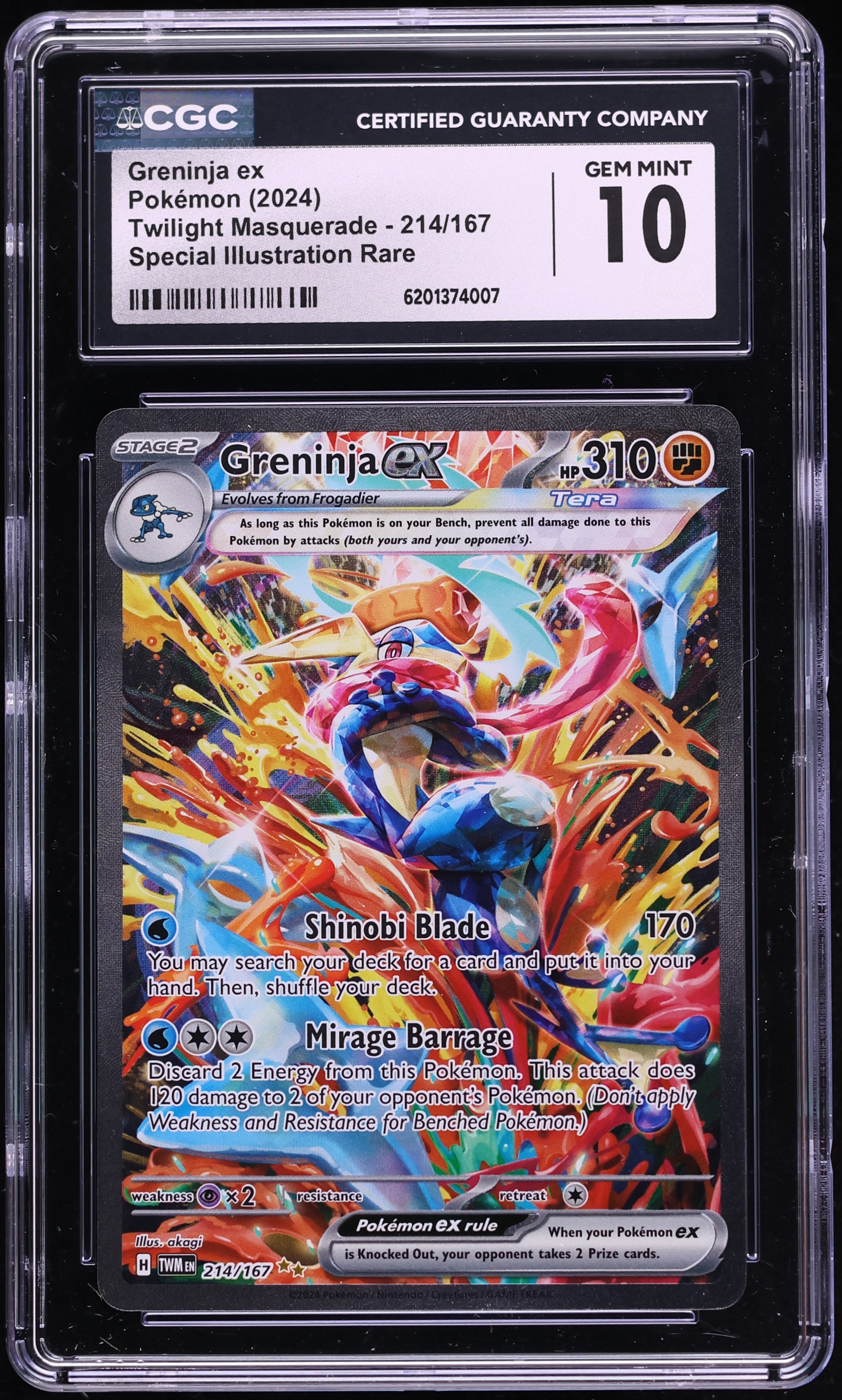 2024 Pokemon Scarlet & Violet Twilight Masquerade SIR Greninja ex #214 CGC 10 GEM MINT