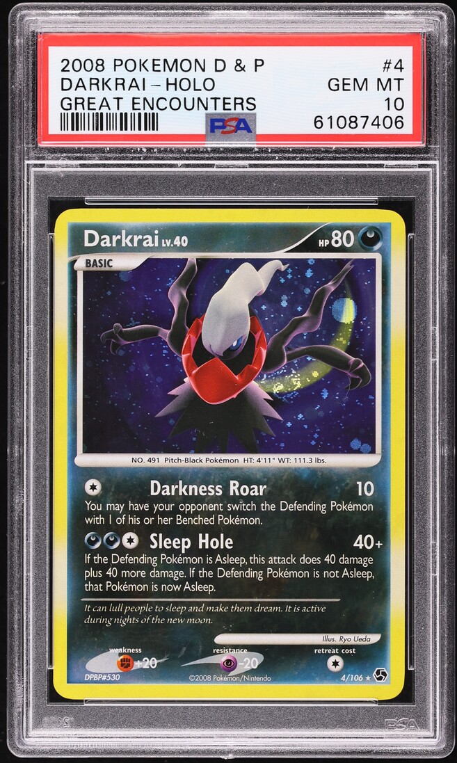 2008 Pokemon Diamond & Pearl Great Encounters Holo Darkrai #4 PSA 10 GEM MINT