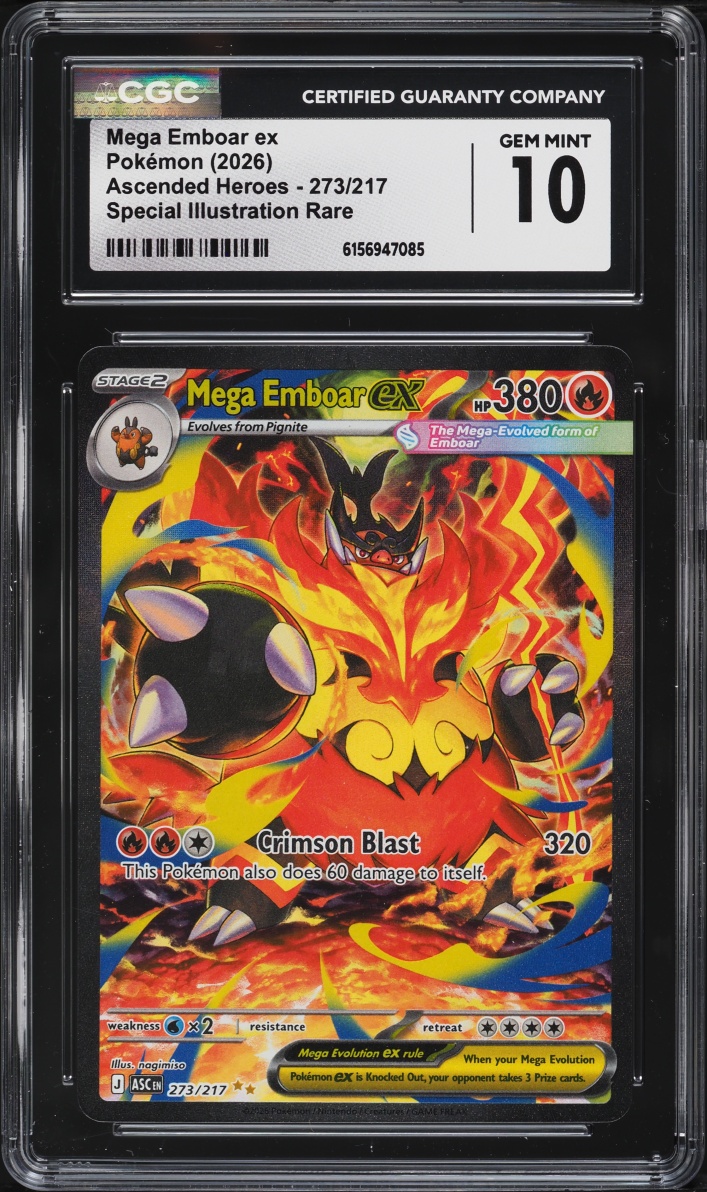 2026 Pokemon Mega Evolution Ascended Heroes SIR Mega Emboar ex #273 CGC 10 GEM MINT