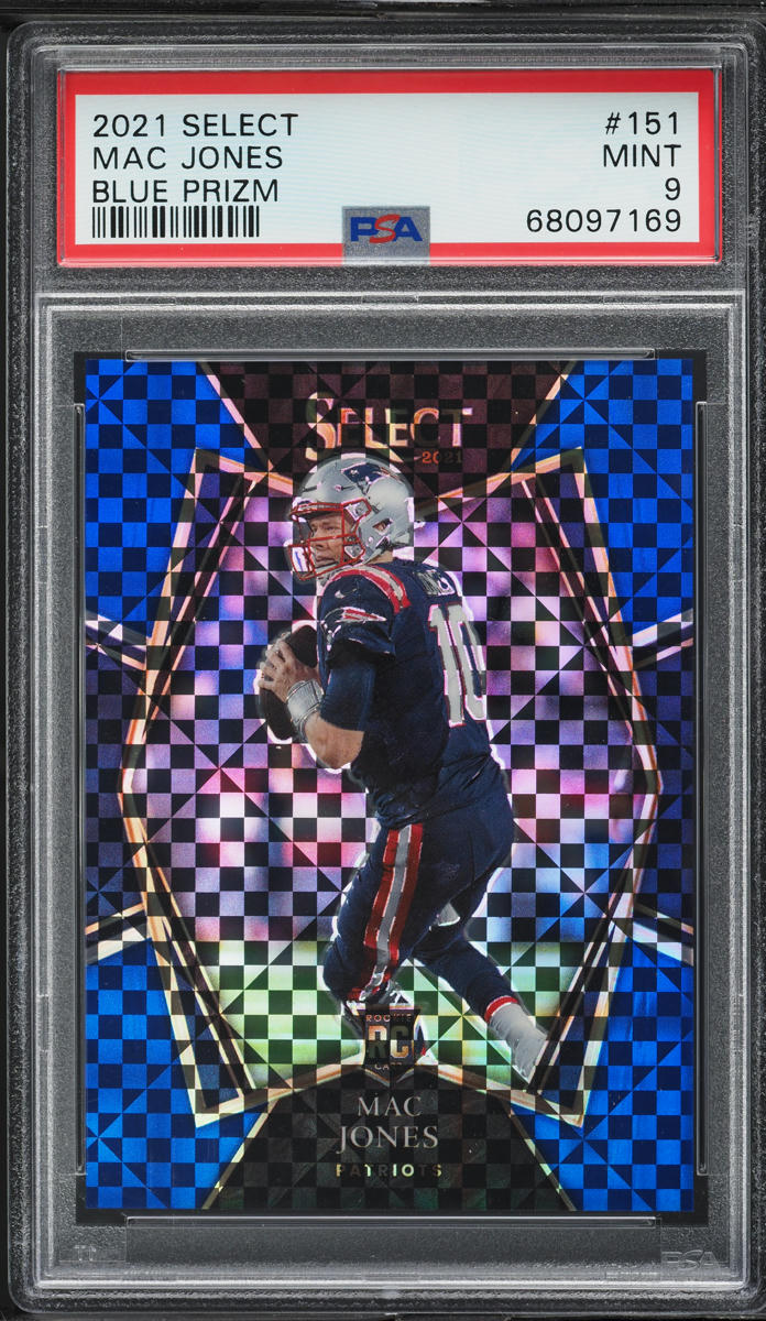 2021 Select Premier Level Blue Prizm Mac Jones ROOKIE /149 #151 PSA 9 MINT