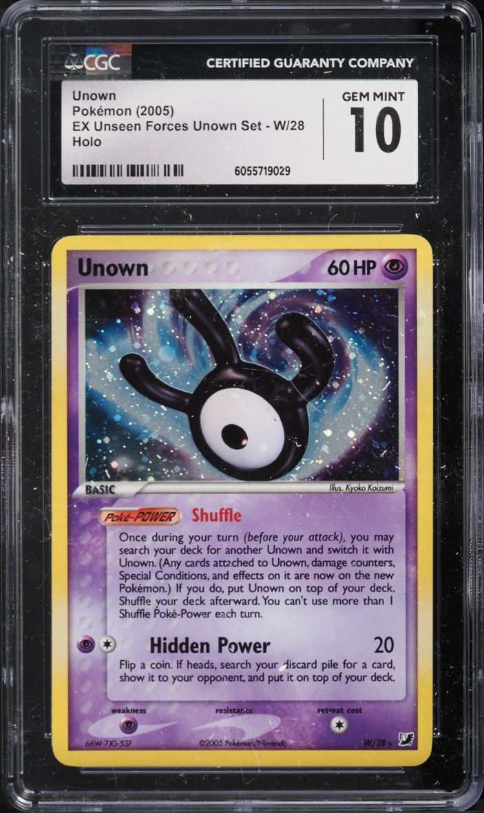 2005 Pokemon EX Unseen Forces Holo Unown #W CGC 10 GEM MINT
