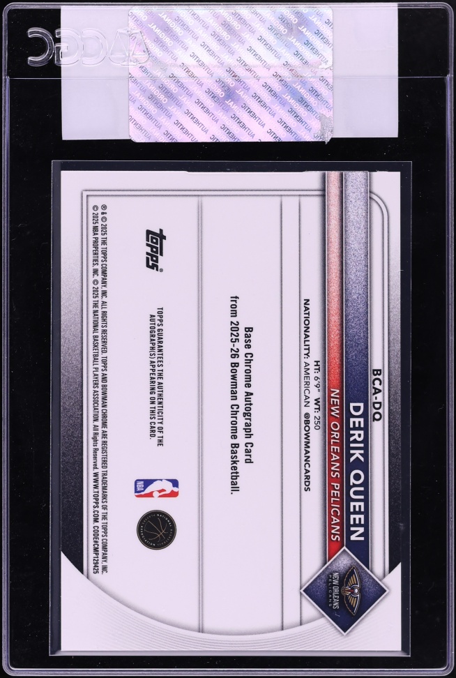 2025 Bowman Chrome Red Geometric Refractor Derik Queen ROOKIE AUTO /5 #BCA-DQ CGC AUTH
