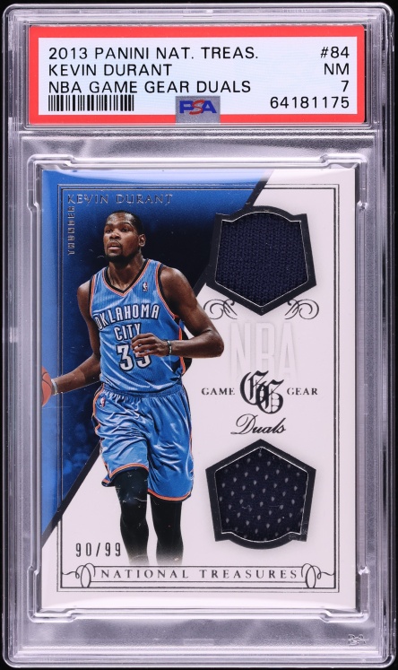 2013 National Treasures NBA Game Gear Kevin Durant PATCH /99 #84 PSA 7 NRMT