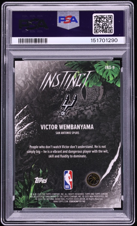2025 Topps Chrome Instinct Purple Geometric Victor Wembanyama /75 #INS-9 PSA 10 GEM MINT