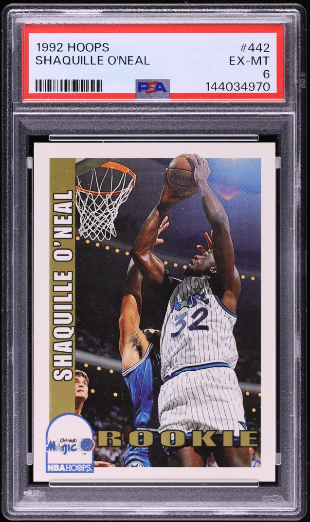 1992 Hoops Shaquille O'Neal ROOKIE #442 PSA 6 EXMT