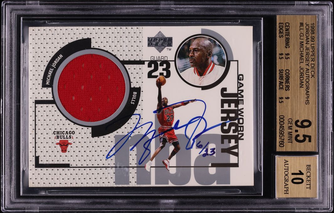 1998 Upper Deck Game Jersey Michael Jordan PATCH AUTO /23 #LL-GJ BGS 9.5 GEM