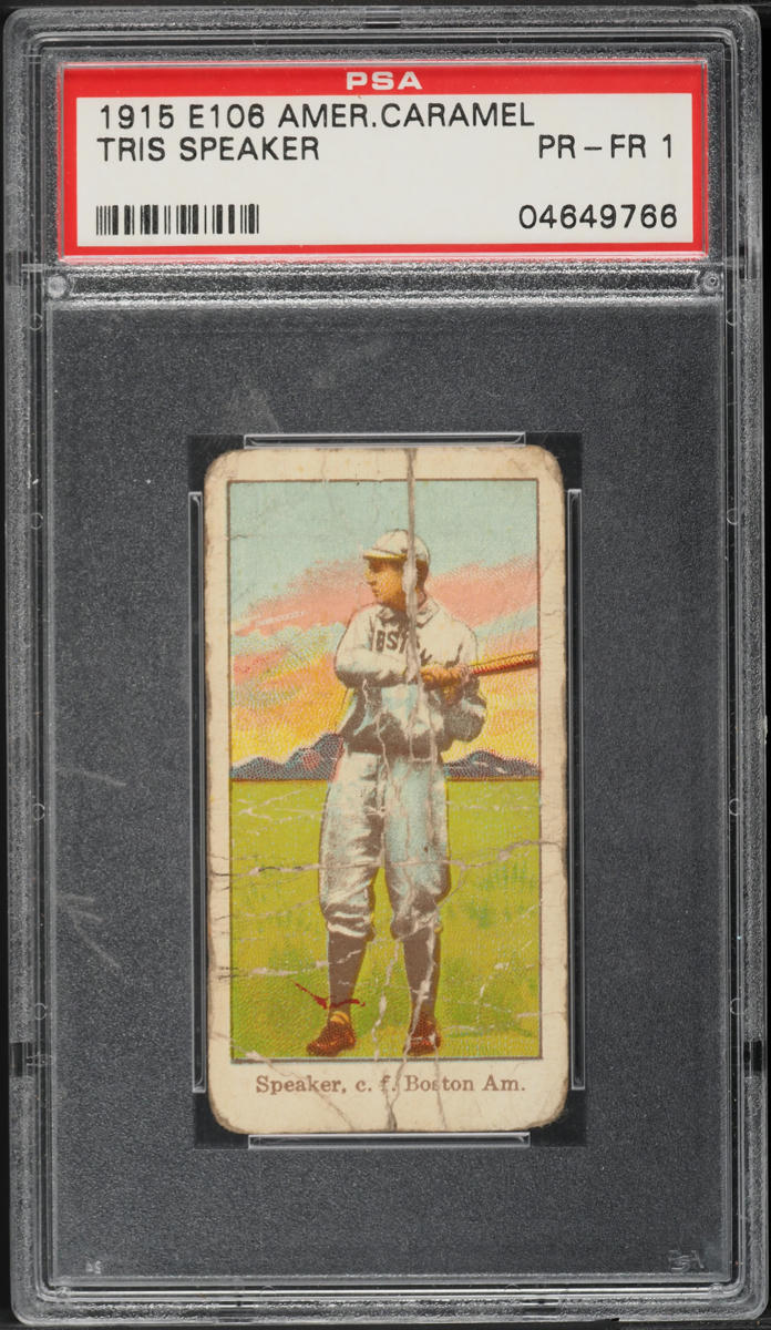 1915 E106 American Caramel Tris Speaker PSA 1 PR