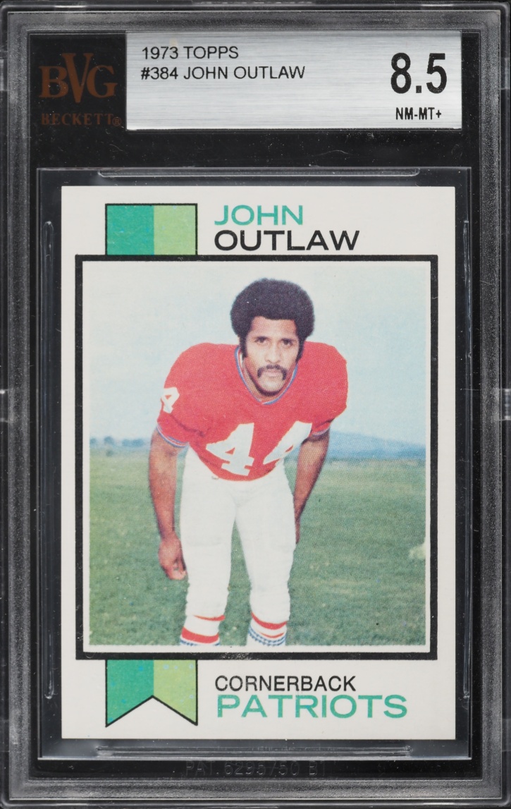 1973 Topps Football John Outlaw ROOKIE #384 BVG 8.5 NM-MT+