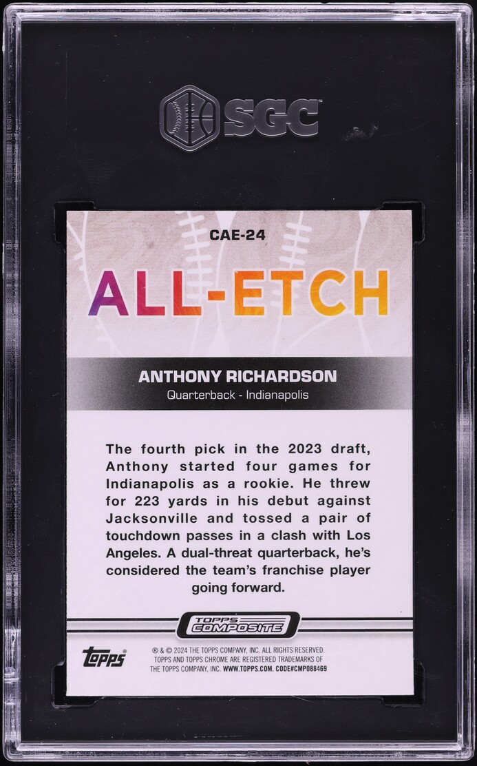 2023 Topps Composite Chrome All-Etch Anthony Richardson ROOKIE #CAE-24 SGC 10