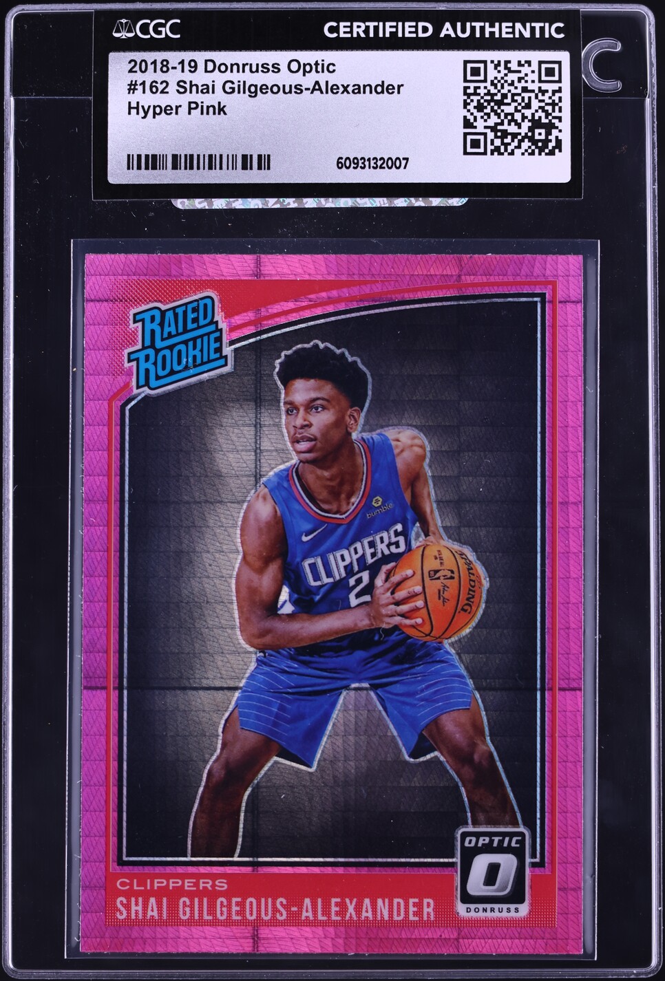 2018 Donruss Optic Hyper Pink Prizm Shai Gilgeous-Alexander ROOKIE #162 CGC AUTH