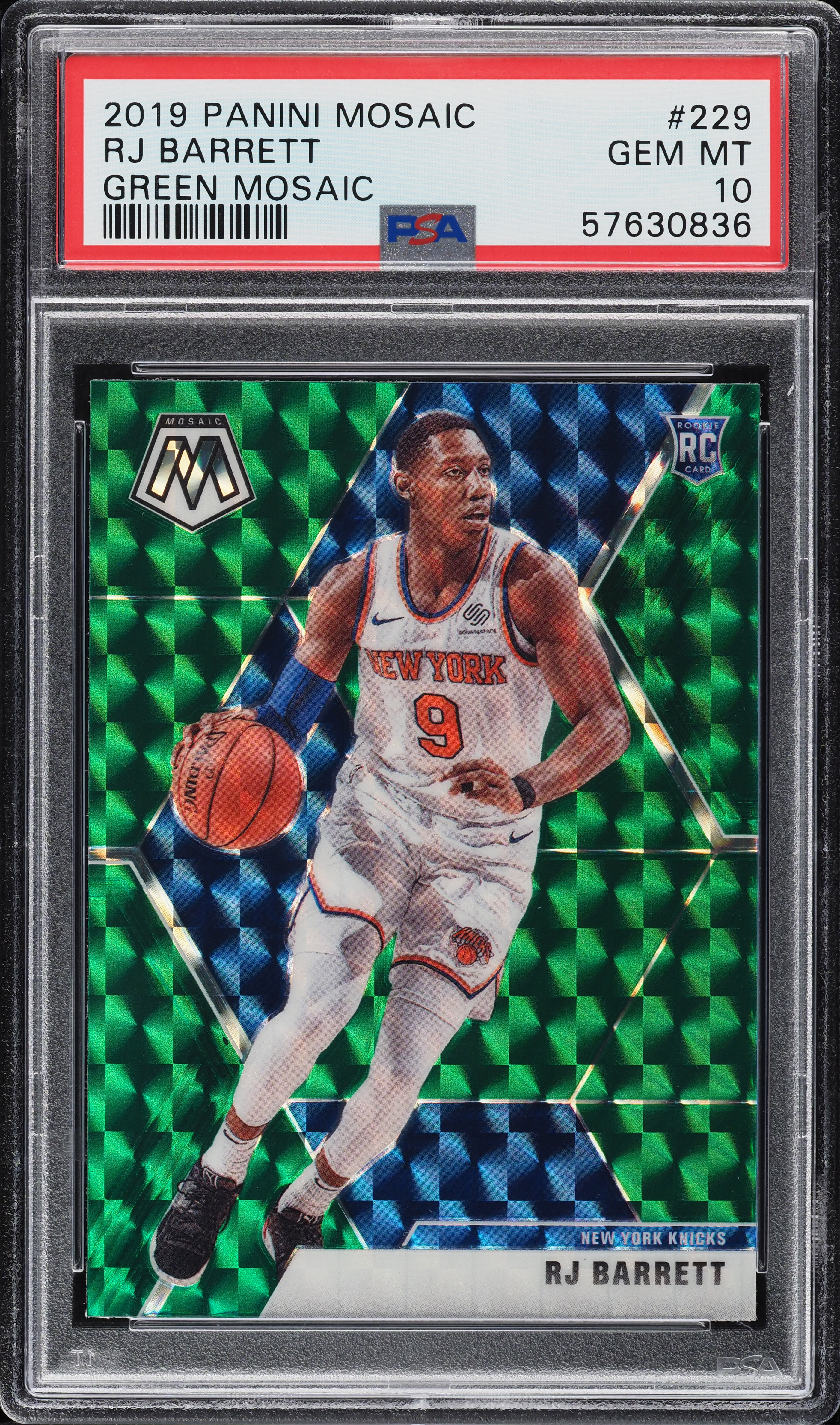 ペドリ Panini Mosaic PSA 9 ルーキー RC 2019 Panini Mosaic Green RJ Barrett ROOKIE #229 PSA 10 GEM