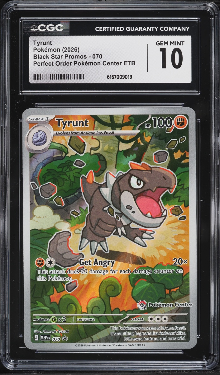 2026 Pokemon Mega Evolution Promo Perfect Order Pokemon Center ETB Tyrunt #70 CGC 10 GEM MINT