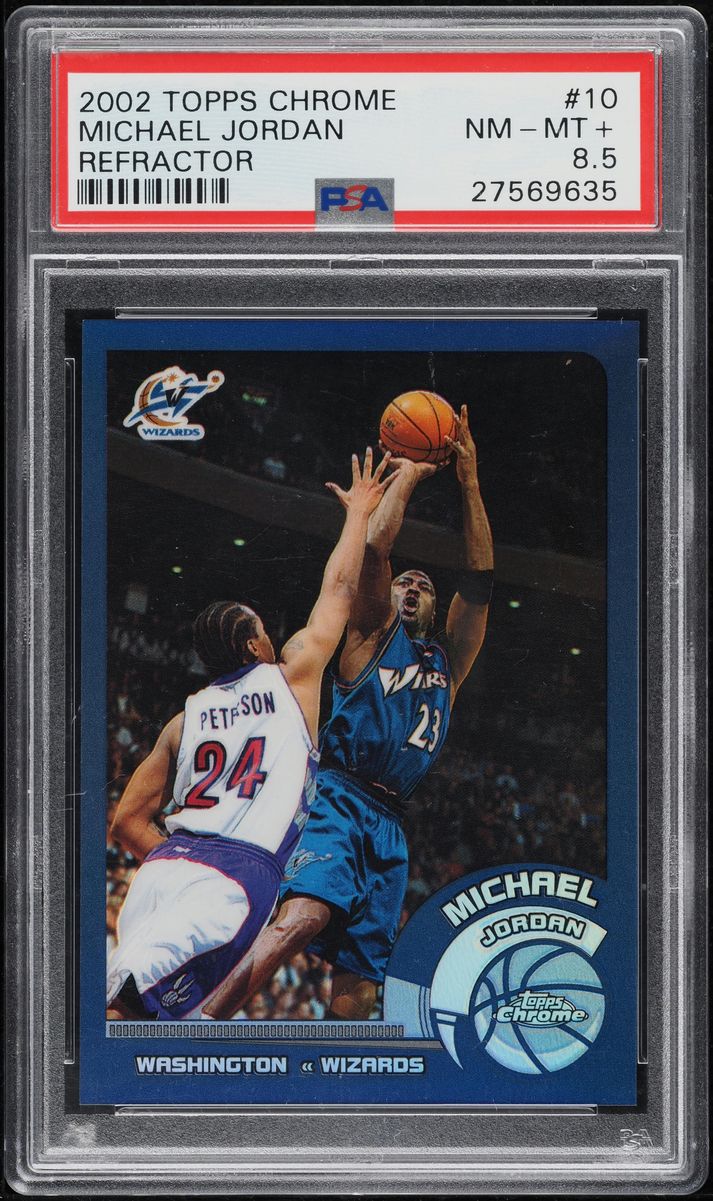 2002 Topps Chrome Refractor Michael Jordan #10 PSA 8.5 NM-MT+