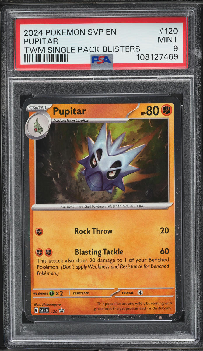 2024 Pokemon Scarlet & Violet Black Star Promo Twilight Masquerade Pupitar #120 PSA 9 MINT